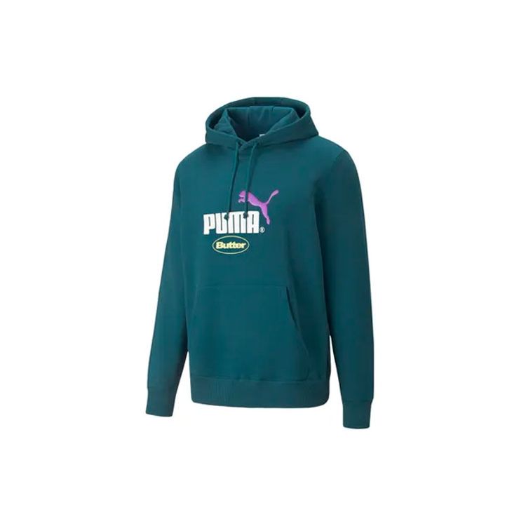 Puma Свободная толстовка с капюшоном с логотипом X Butter Goods, топы унисекс, зеленый 532438-40