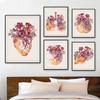 Anatomy Internal Organs Flowers Heart Brain Lungs Nordic Poster Wall Art Print Canvas Painting Decor Pictures For Living Room