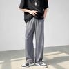 Мужские брюки широкие штанины в японском стиле однотонные - 2025 весна/осень длиной до пола свободного прямого кроя повседневной посадки