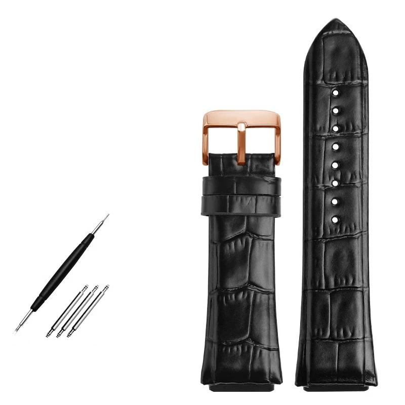 Genuine Leather Watchband For GUESS W0040G3 W0247G3 W0040G7 Series Blue Cowhide Watch Straps 22mm Wrist Band Men Bracelet