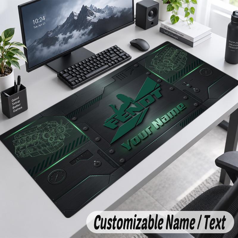 Custom Name Text Mouse Pad Fendt Personalized Desk Pad For Work And Gaming