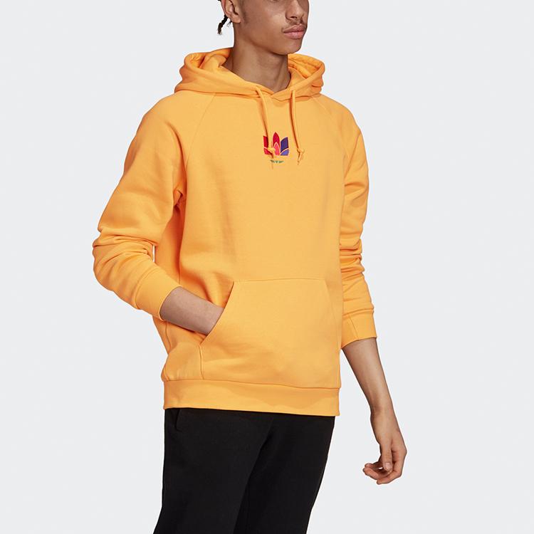 Adidas Оригинальная толстовка с 3D трилистником, повседневная спортивная одежда, пуловер с логотипом, мужские топы, золото GE6241