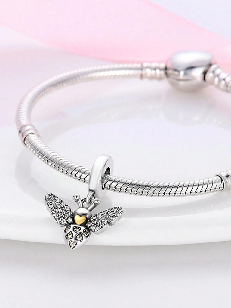 Шарм-бусины Шармы Серебро медь Цвета Милые пчелы и стрекозы Шарм-бусины Шарм-подвеска для аутентичных браслетов для женщин Сделай сам Бижутерия L