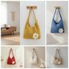 Sweet Knitted Tote Bag Breathable Seaside Vacation Handbag Trendy Crochet Shoulder Bag  Female