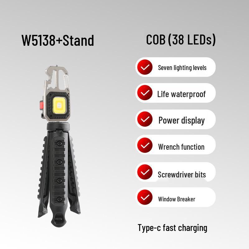 Multi-Function Magnetic Keychain Flashlight: Long-Lasting, Rechargeable, Ideal for Outdoor and Emergency Use