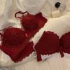 Female Small Breasts Gather Sexy No Underwire Wedding Bride This Year Red Underwear