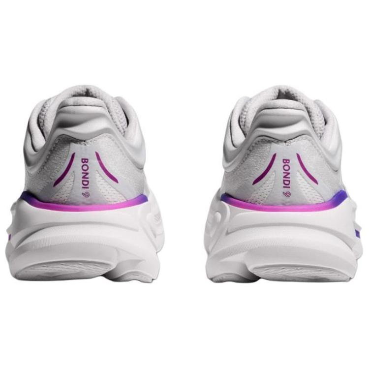 HOKA One One Bondi 9 Soft Comfortable Slip Resistant Durable Low Top Long Distance Running Shoes Women Sneaker Gray 1162014-CYWH