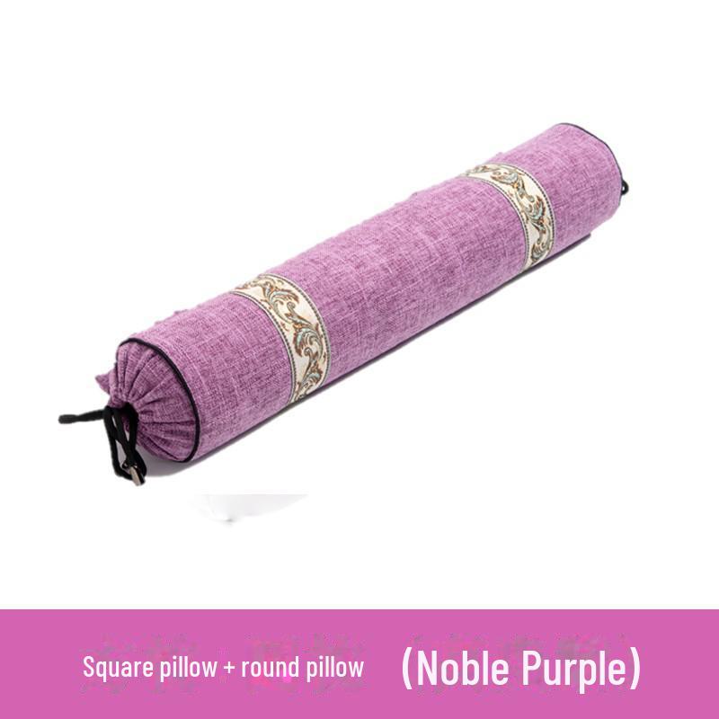 Цилиндрическая подушка для шеи из бамбукового угля с льном и моксой для поддержки шеи