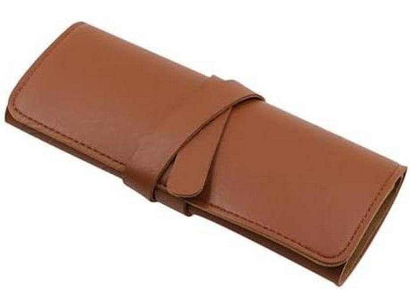 Кожаный дорожный футляр для ювелирных изделий: Прочная складная сумка для хранения с застежкой-молнией и множеством карманов.