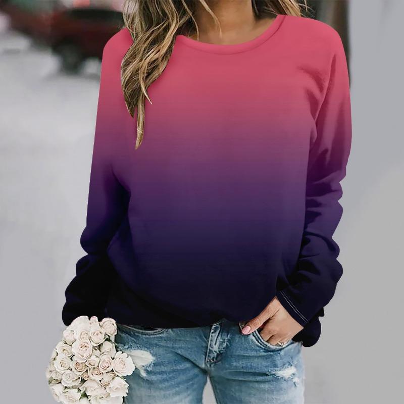 Autumn Fashion 3D Print Crew Neck Long Sleeve T-Shirt Casual Women Clothing Y2k Harajuku Female Clothing Plus Size Tops