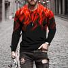 European and American Autumn New Men's Printed Simple and Fashionable Men's Long Sleeved T-shirt