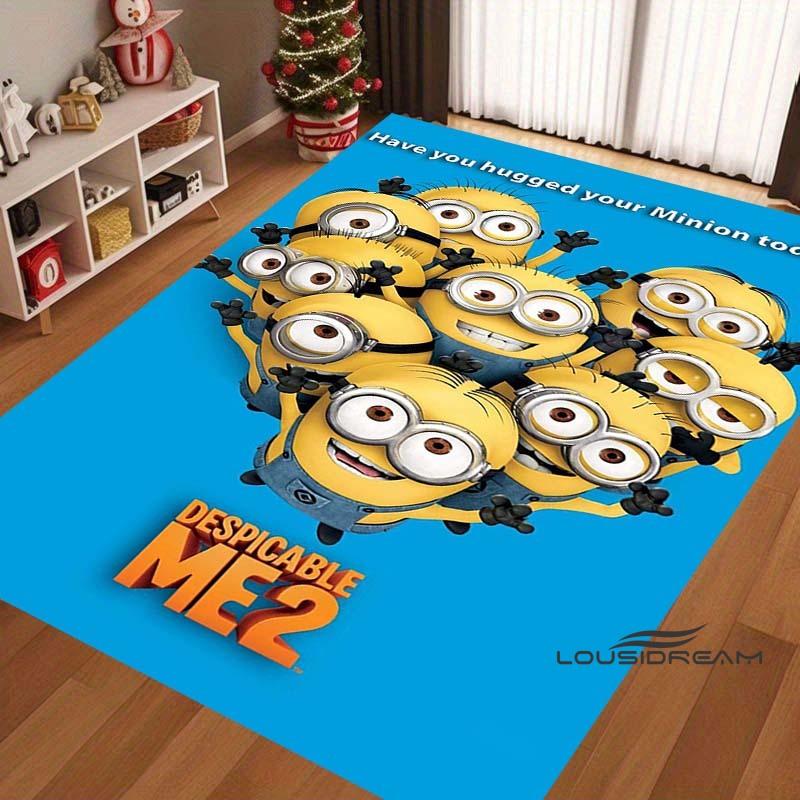 Cute Cartoon 3D-Printed Minions Rug—Suitable for Living Rooms, Bathrooms, Creative Doormats, Bedroom Rugs, and More.