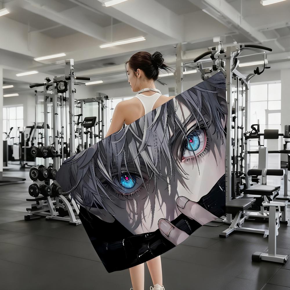 Anime J-Jujutsu K-Kaisen Towel Quick Dry Absorbent Beach Towel for Sports, Fitness, Swimming and Outdoor Activities