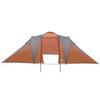 Dome Family Tent for 6 Persons Grey and Orange Waterproof