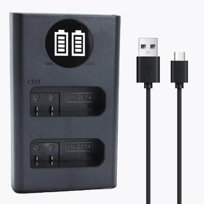 KWTOUL USB двойное зарядное устройство с ЖК-дисплеем для камер Nikon и Coolpix P7800 с EN-EL14 MH-24 D3100, D3200, D3300, D3400, D3500, D5100, D5200,