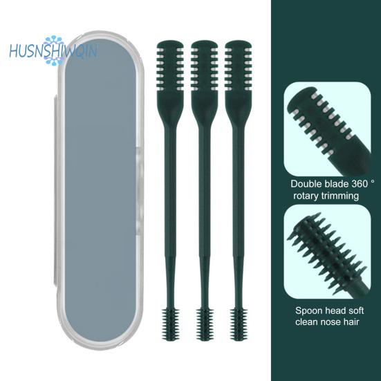 Ручной прибор для удаления волос в носу с двойной головкой - вращающийся на 360 градусов, острый, триммер для волос в носу унисекс для взрослых