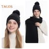 3 Pcs/Set Unisex Winter Beanie Scarf Gloves Set Thick Knitted Warm Cap Gloves Elastic Ear Protection Windproof Winter Outdoor Cycling Dome Neck Wrap
