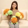 Милая плюшевая игрушка-черепаха из коричневого хлеба, набитая, с улыбающимся лицом, подводное животное, плюшевая игрушка, спящий компаньон, подарок