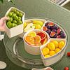 Rotating Snack Tray with Lid and Handle Fruit and Vegetable Tray Stackable Snack Box Containers Outdoor Party Snack Storage Box