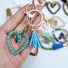 Natural stone keychain, bag pendant, bohemian style, creative decoration, heart-shaped jewelry