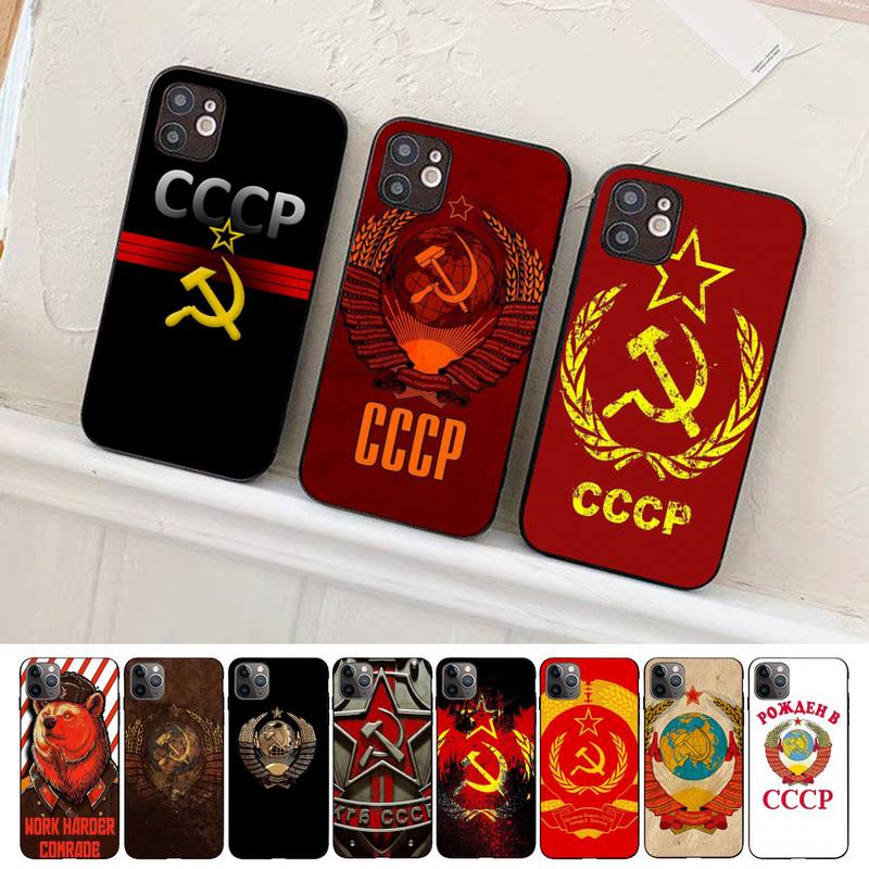 Чехол для телефона с флагом Советского Союза СССР для iPhone 13 8 7 6S Plus X 5S SE 2020 XR 11 12 mini pro XS MAX