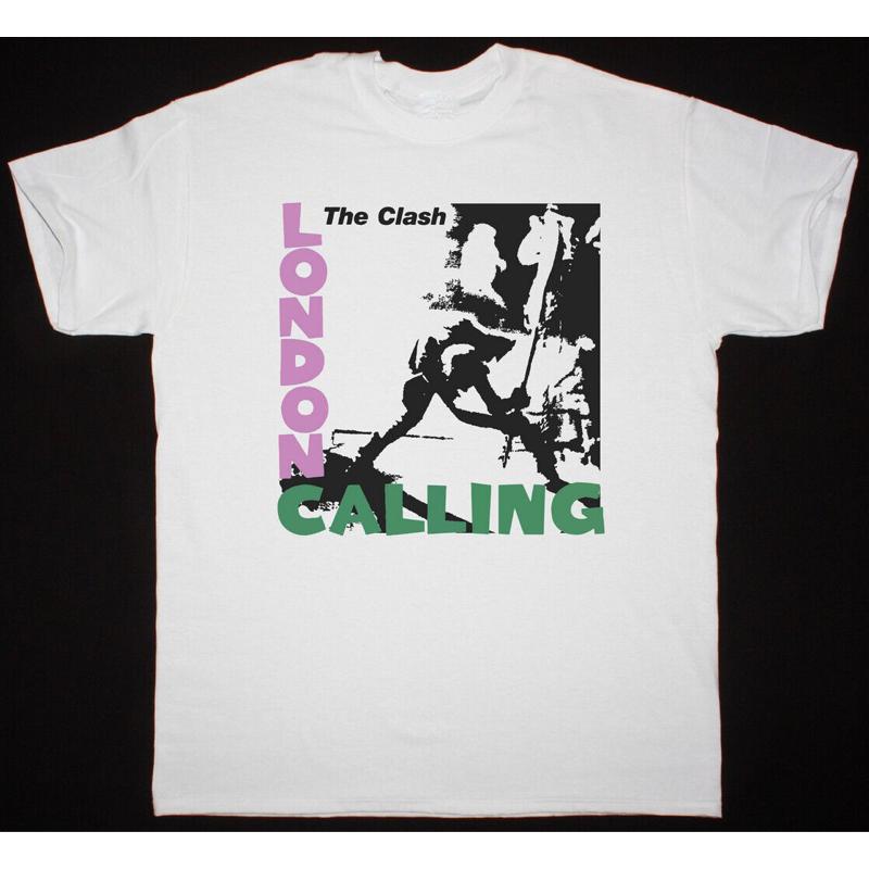 Vtg London Calling The Clash Band coton blanc t-shirt AP669