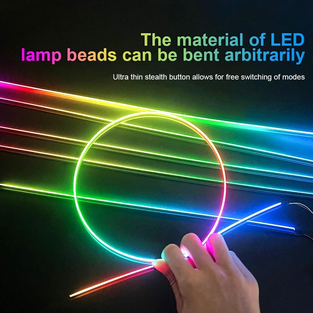 14 In 1 Car Symphony Ambient Light RGB LED Atmosphere Acrylic Strip Remote APP