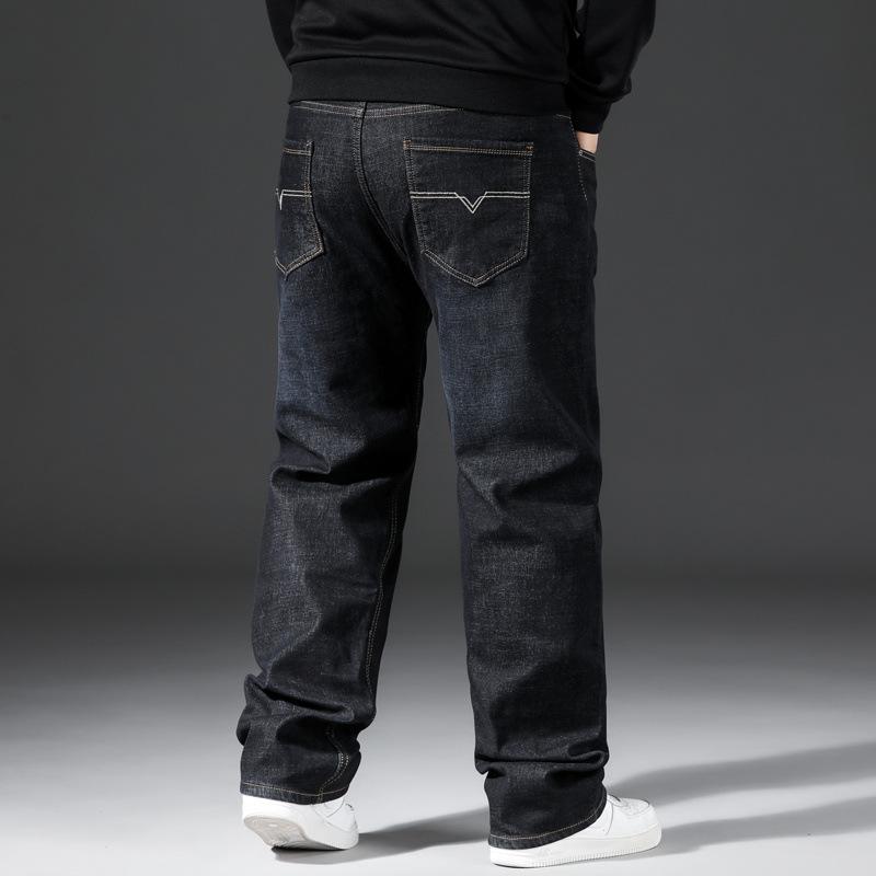 Летние джинсовые брюки стрейч больших размеров для мужчин, свободного кроя, повседневные, деловые, длинные