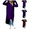 Women Fashion Hooded Jacket Long Sleeve Long Solid Coat With Pocket