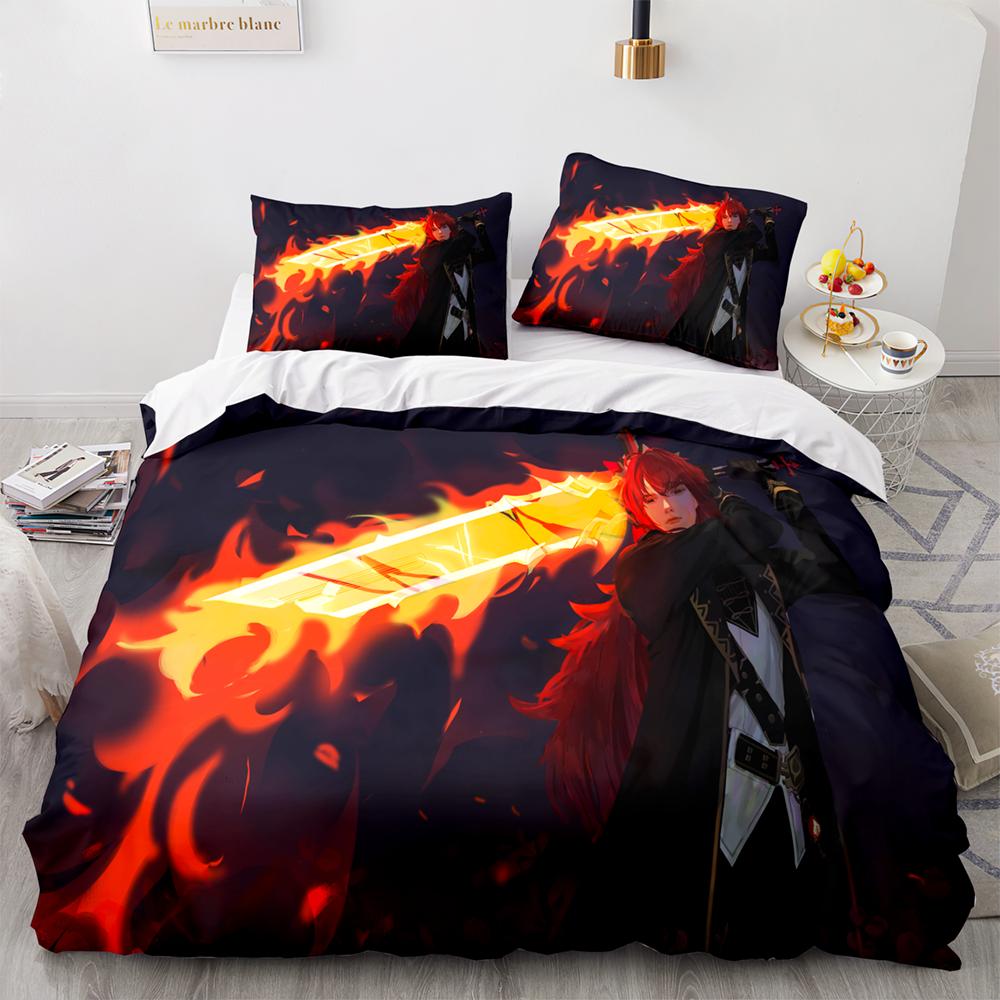 Genshin Impact Bedding Set Single Twin Full Queen King Size Game Anime Bed Set Aldult Kid Bedroom Duvetcover Sets 3D Print Anime