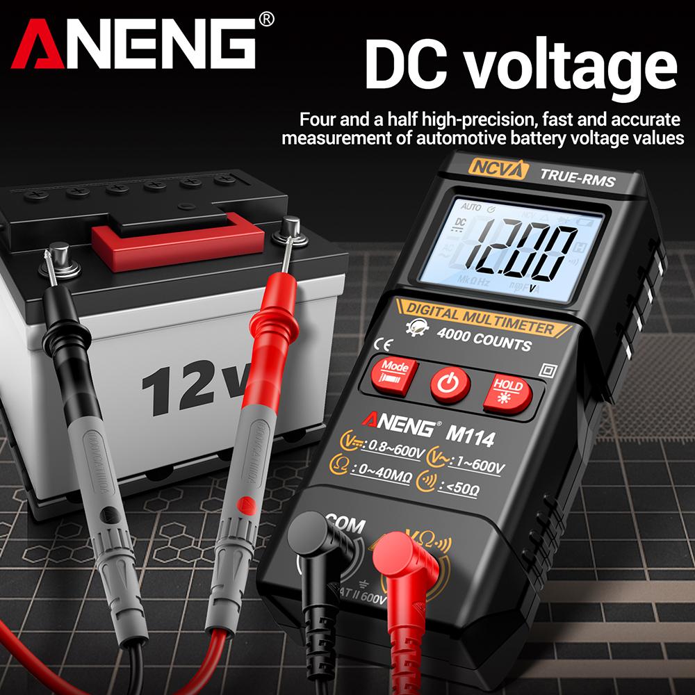 Multifunctional ANENG M114 Digital Multimeter 4000 Counts NCV Non-Contact Voltage Detection Auto Range Flashlight Electrician Tools Digital display