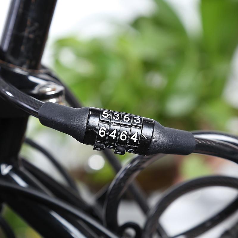 1m Bicycle 4-Character Non Changeable Password Lock Steel Wire Lock Anti-Theft Lock Bicycle Accesories