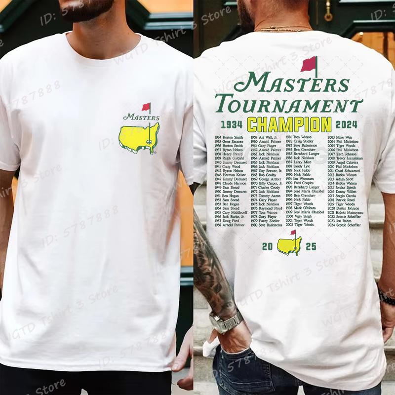 Футболка The Masters Golf Tournament Augusta National Champions of Golf для Мужчин Женщин Графические Футболки Модные Унисекс Футболки Топы