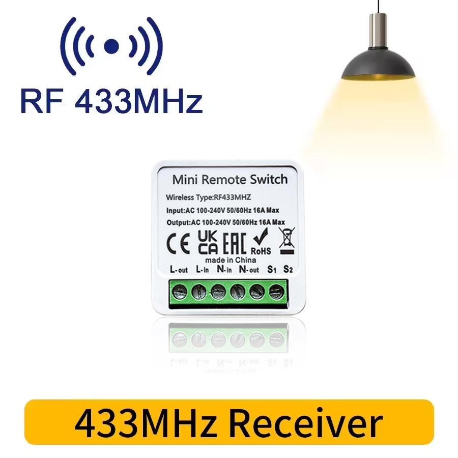 433MHz Universal Wireless Switch Mini Relay Receiver Module 4 Styles of Remote Controls For LED Light Smart Home Automation