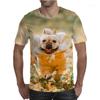 Bulldog Men's T Shirt O Neck Short Sleeve Animal Funny Graphic Streetwear Summer Male