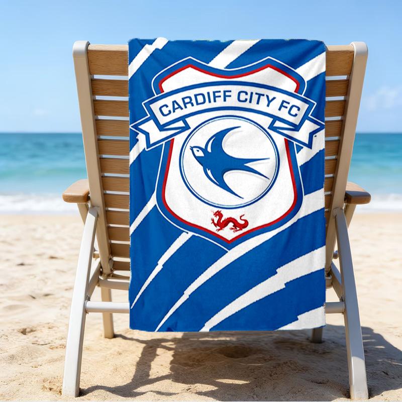 Card-iff Fc Crest Printed Beach Towel, Super Soft Microfiber, Perfect Gift Birthday, for Pool, Beach, Travel, for family and friends