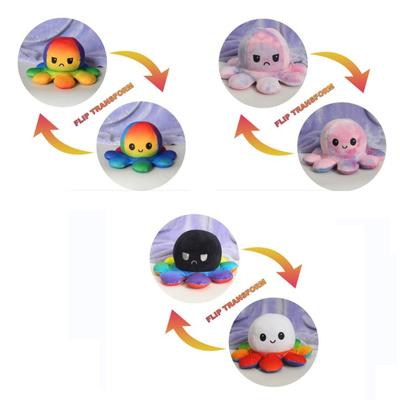 Новый! Плюшевая кукла-осьминог, мягкая игрушка, милый мультяшный двусторонний флип-кукла-осьминог для детей