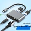 Адаптер Gigabit Ethernet Type-C 60 Вт с RJ45 для быстрой зарядки и подключения хаба