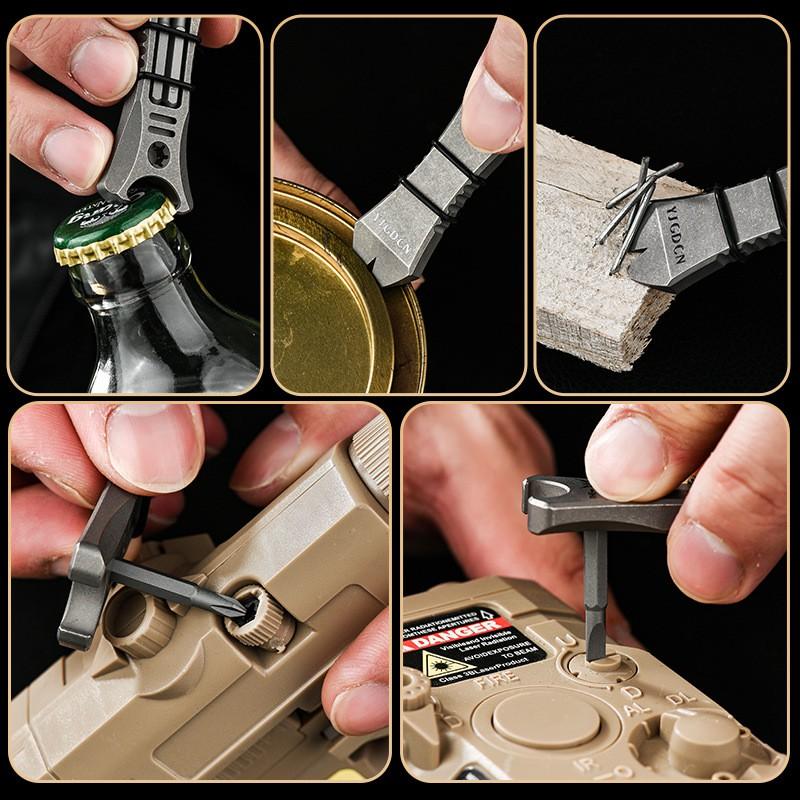 Titanium Multi-Tool EDC Pry Bar Compact Survival Tool Outdoor Camping Hiking Everyday Carry