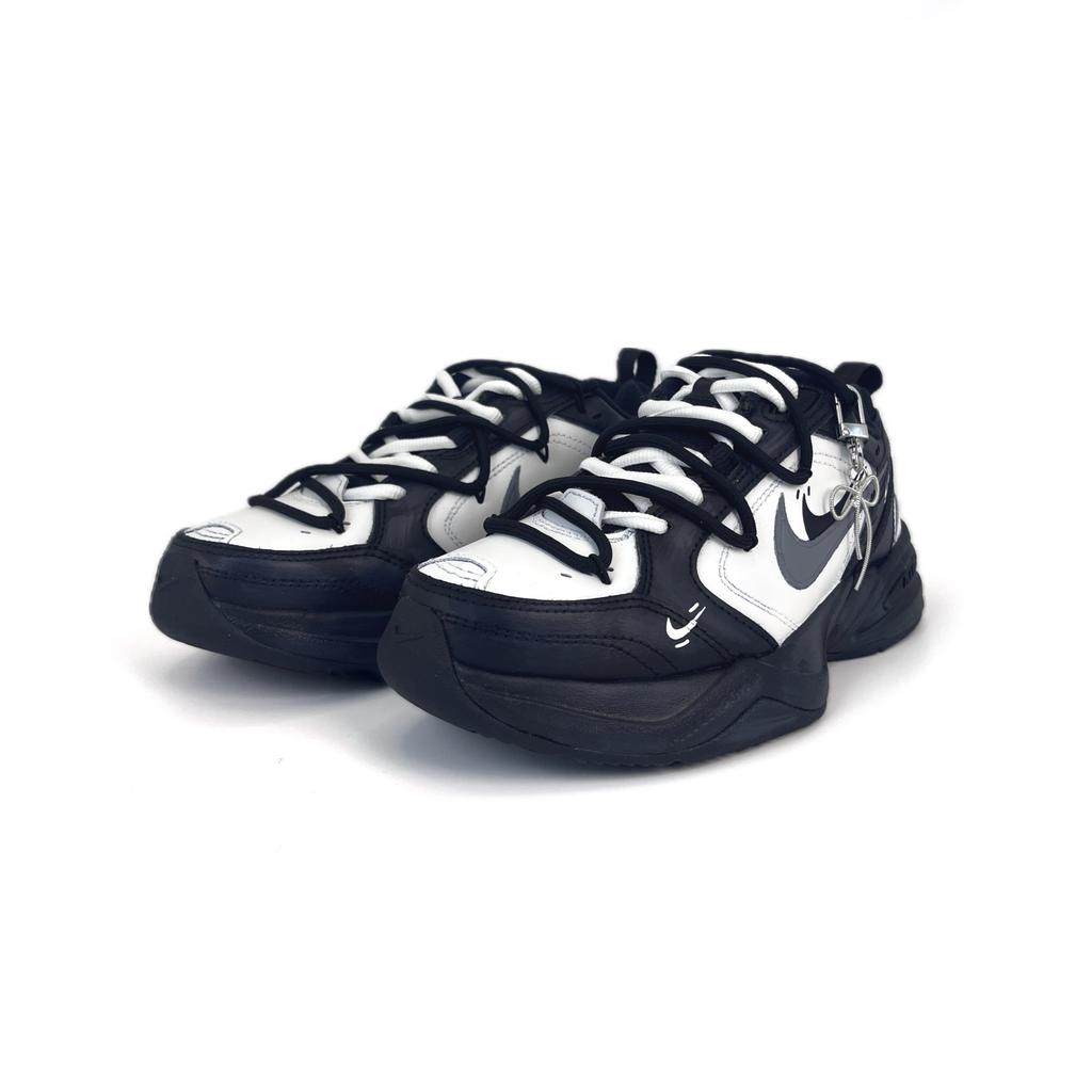 Nike Air Monarch 4 Нескользящие, Износостойкие, Легкие Низкие Кроссовки-Сникеры Унисекс Черно-Белые 415445-001(Команда502-)