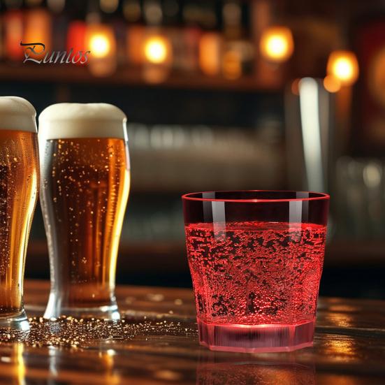 1/6 шт. светящиеся стопки со светодиодной подсветкой, бокалы для виски для вечеринки, светящиеся в темноте стопки, многоразовая посуда для напитков на день рождения, Рождество, свадьбу