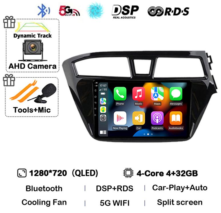 Android 14 Carplay Auto WIFI+4G Для Hyundai I20 RHD 2015 2016 2017 2018 Автомагнитола Мультимедийный плеер Стерео Головное устройство 2din Аудио