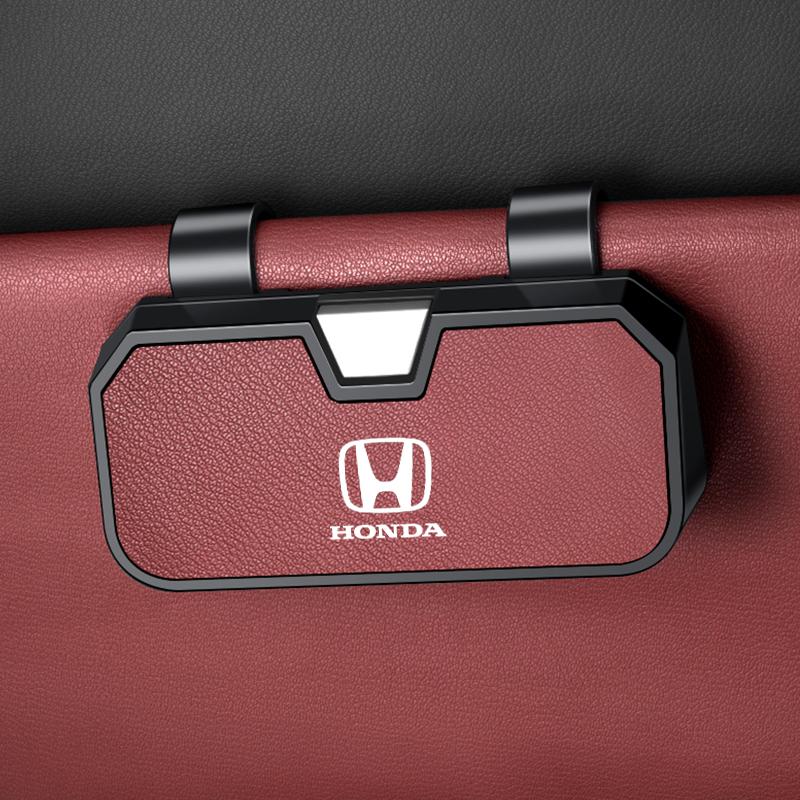 ydcr7 Car Logo Sun Visor Glasses Box Sunglasses Clip Card Ticket Holder For Honda Civic Fit Accord CRV Spirior Odyssey CITY Envix Jade