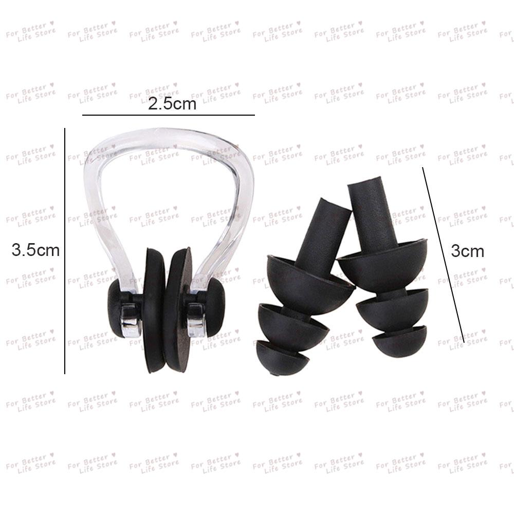 1Set 11G Soft Silicone Elastic Unisex Nose Clip Earplugs Waterproof Swimming Ear Plugs Surf Diving Pool Accessories