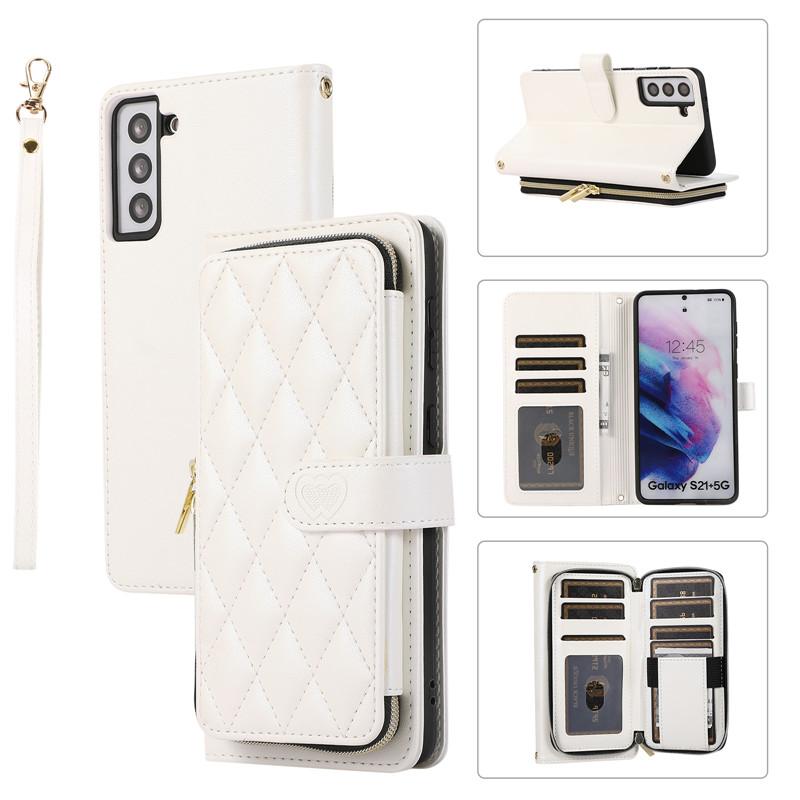 Кожаный чехол-кошелек с ремешком на молнии для iPhone 15 Ultra 14 Plus 13 для Samsung Galaxy A54 A14 A53 A13 Note 20 S23 S22 S21, откидная крышка с веревкой на запястье