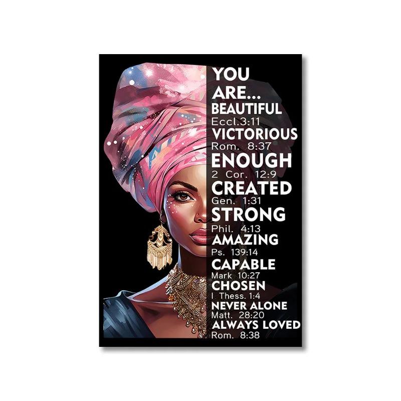 Вы прекрасны, абстрактный красочный африканский постер с черной женщиной, вдохновляющий настенный художественный декор, холст, картина для дома, декоративная