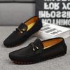Men's small leather shoes large size one pedal lazy shoes summer and autumn breathable hollow Doudou shoes