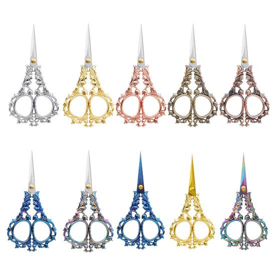 Vintage Carved Flower Scissors Heavy Duty Stainless Steel Sharp Blade Multipurpose Tailor Scissors DIY Embroidery Arts Crafts Crochet Yarn Scissors