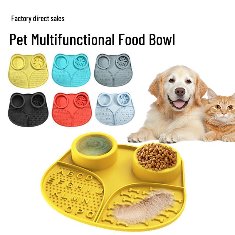 Миска-медленнее с присоской против удушья - Легко моется, Пищевой силиконовый коврик для кормления питомцев