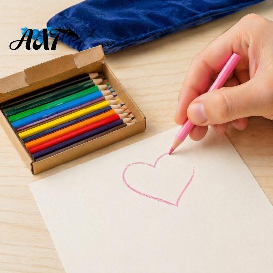 Sketching Pencils for Kindergarten 12PCS Colored Set, with Smooth Wood Barrel, Vibrant Colors Wooden Drawing Set Painting Tools, Coloring Book And Art